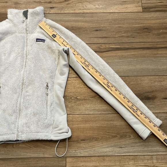 Women's Patagonia Fleece Jacket SZ Medium Gray Full Zip Logo - Picture 7 of 12